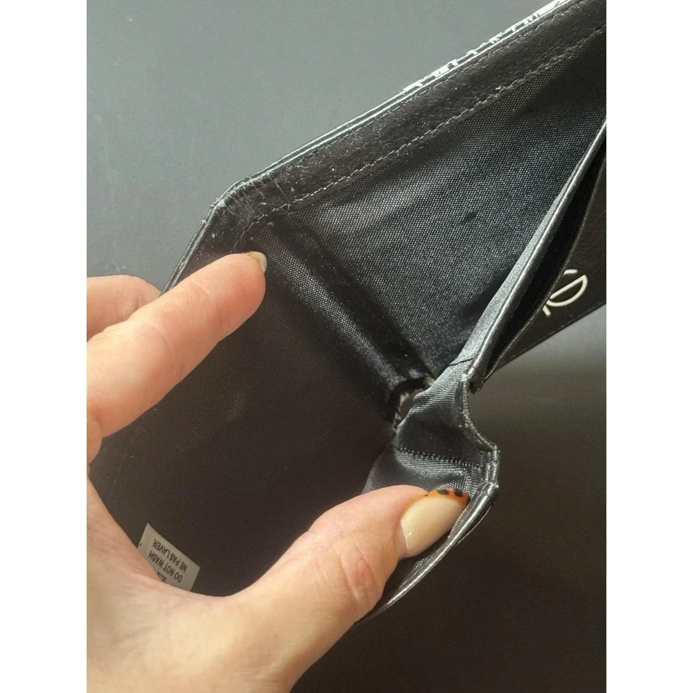 Y2K Billabong Black Faux‎ Leather Skull Wallet